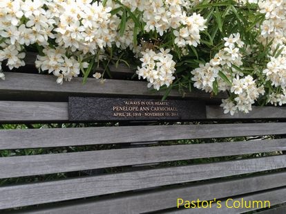 バンクーバーの植物園にて。故人の記念にと寄贈されたベンチがいたるところにありました